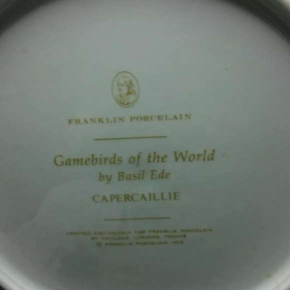Capercaillie Franklin Porcelain Collectable Plate - Picture 4 of 4